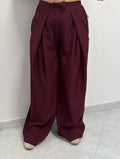 Pantalone a palazzo bordeaux taglia unica