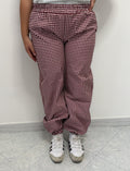 Pantalone Ballon Quadri Bordò